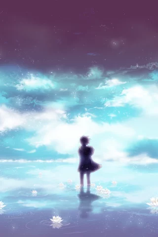 арт, uyre, orihara izaya, облака, парень, небо, аниме, durarara!