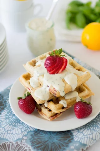 еда, dessert, вафли, сладкое, десерт, клубника, ягода