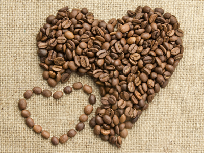 любовь, кофе, сердце
