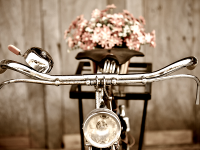 звонок, цветы, велосипед, ретро