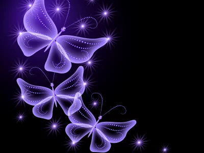 neon, glow, бабочки, butterflies, abstract, purple, sparkle, неоновые