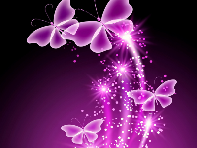 sparkle, abstract, purple, неоновые, glow, бабочки, neon, butterflies