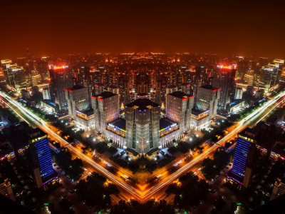 ночной город, панорама, beijing, пекин, китай, china