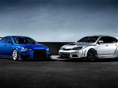 x, impreza, 10, race car, sti, silvery, front, subaru, lancer, evolution, mitsubishi, blue