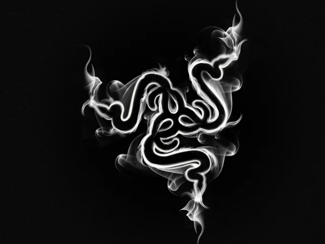 smoke, hi-tech, дым, black, минимализм, логотип, razer