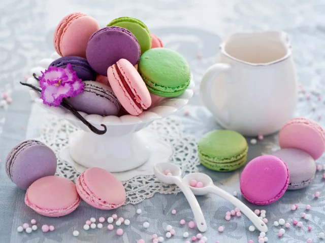 ассорти, десерт, макарун, разноцветное, macaron, печенье