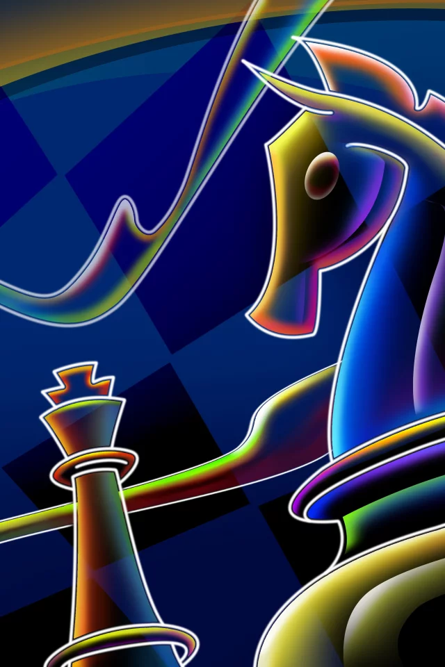 линии, клетки, синий, конь, 2014, шахматы