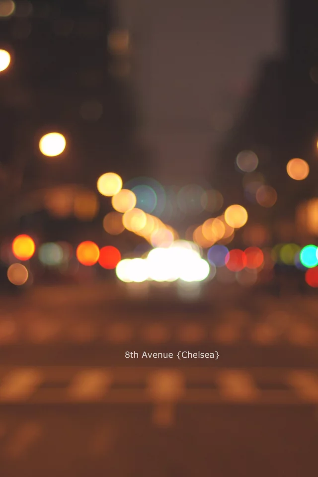chelsea, night, new-york, bokeh, manhattan, lights, blur