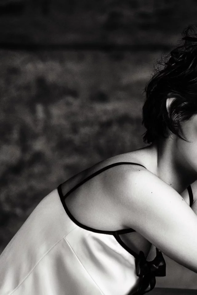 одри тоту, брюнетка, audrey tautou, черно-белая