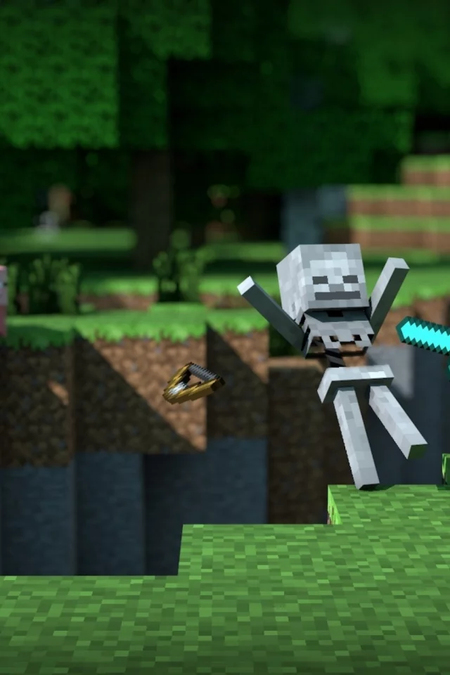 меч, зеленый, minecraft, блок, steave, майнкрафт