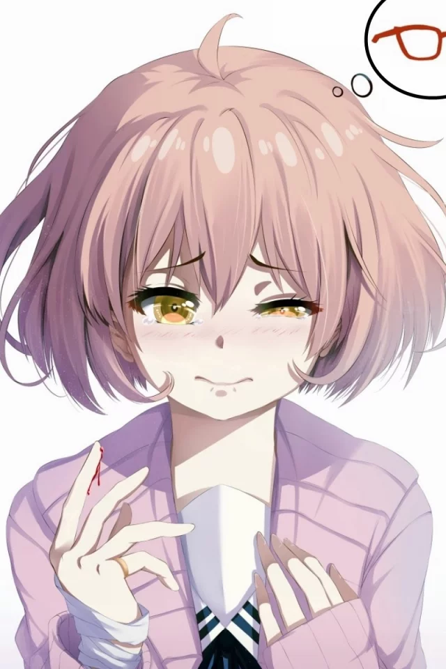 девушка, очки, kyoukai no kanata, kuriyama mirai, за гранью, anime, art