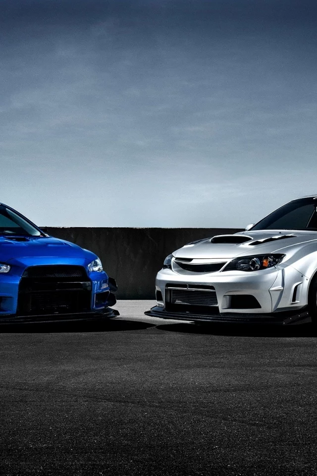 x, impreza, 10, race car, sti, silvery, front, subaru, lancer, evolution, mitsubishi, blue