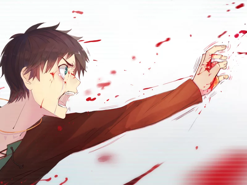 кровь, эрен джаггер, вторжение титанов, shingeki no kyojin