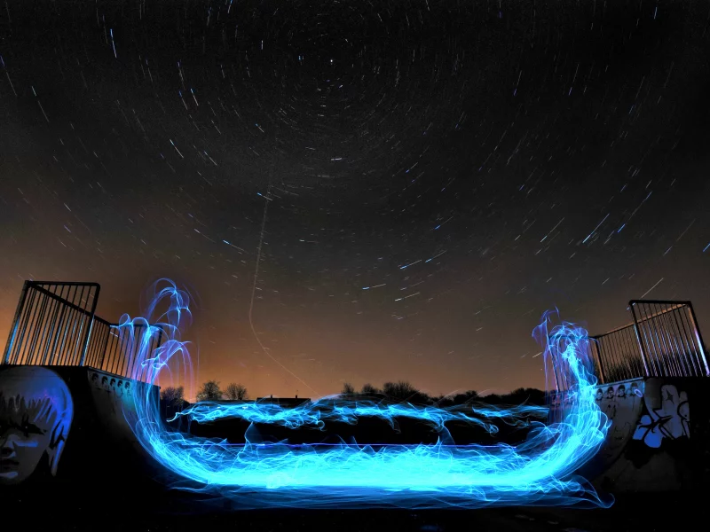 graffiti, stars, circular movement, the, creative, skate, boarding, flame, graphics, sky, ramps