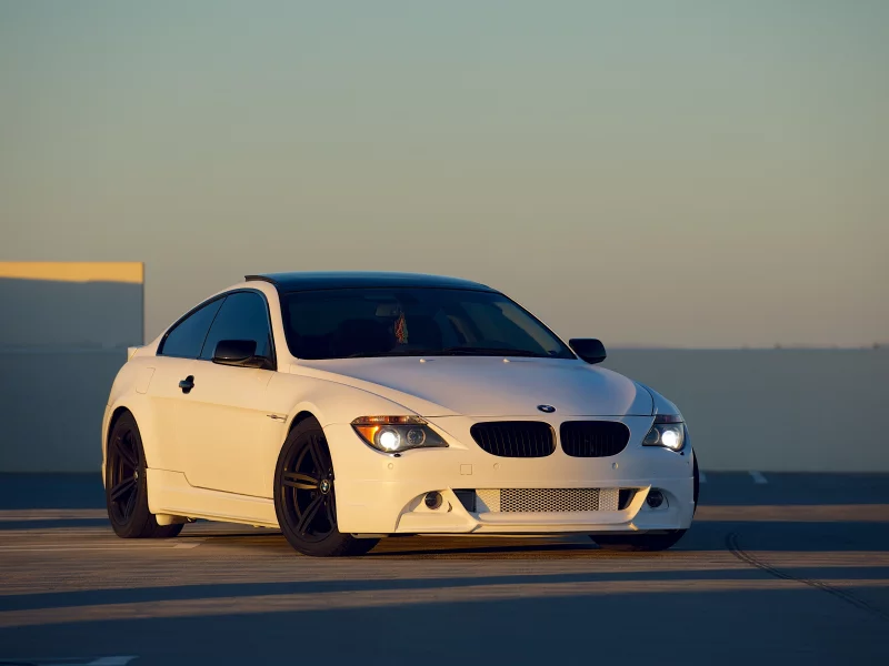 e63, бмв, m6, sunset, белый, закат, вид спереди, white, bmw