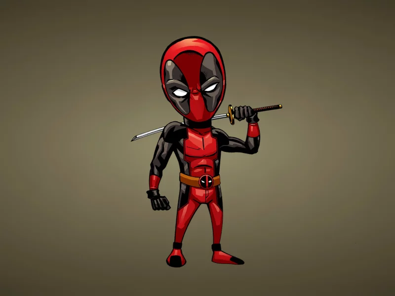меч, дедпул, минимализм, deadpool, комикс, красный