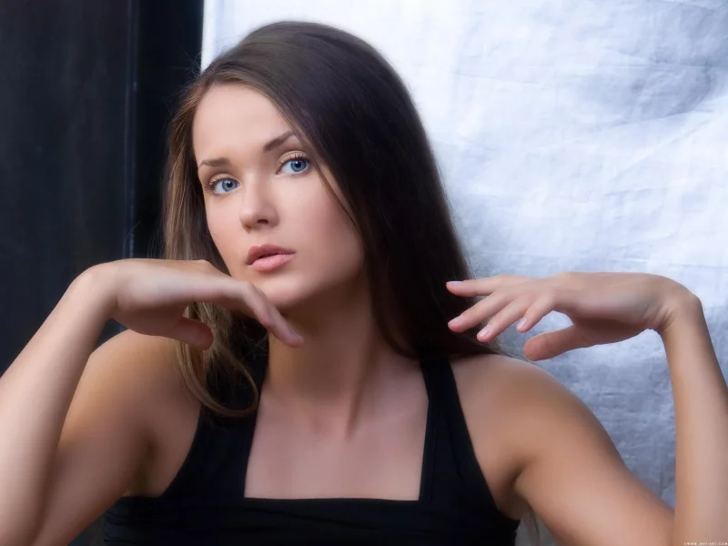 брюнетка, chantelle, взгляд, девушка