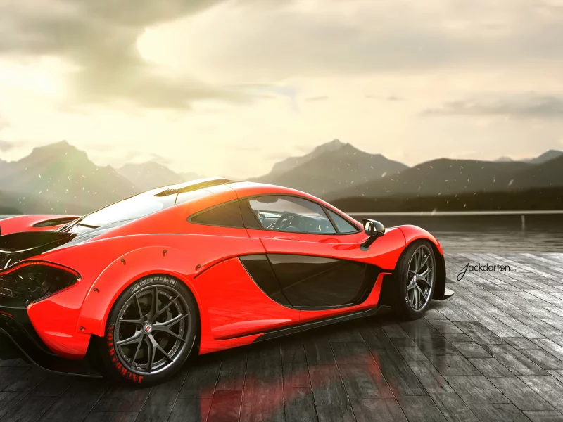 rear, p1, red, mclaren