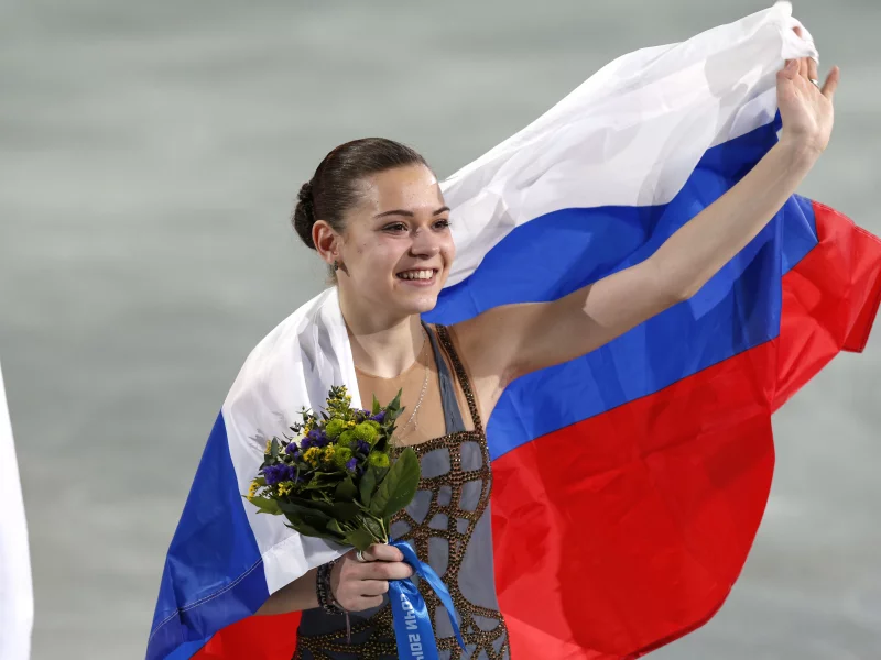 фигурное катание, аделина сотникова, радость, флаг