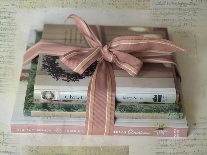 бант, подарок, текстура, новогодний, книги, фон, лента