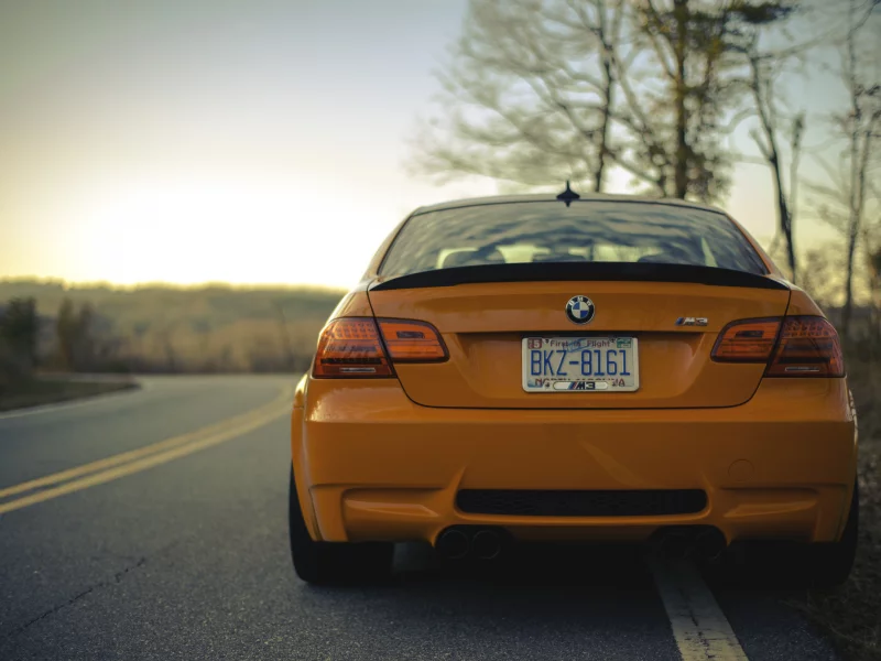 orange, дорога, e92, бмв, оранжевый, m3, bmw, вечер, road, evening