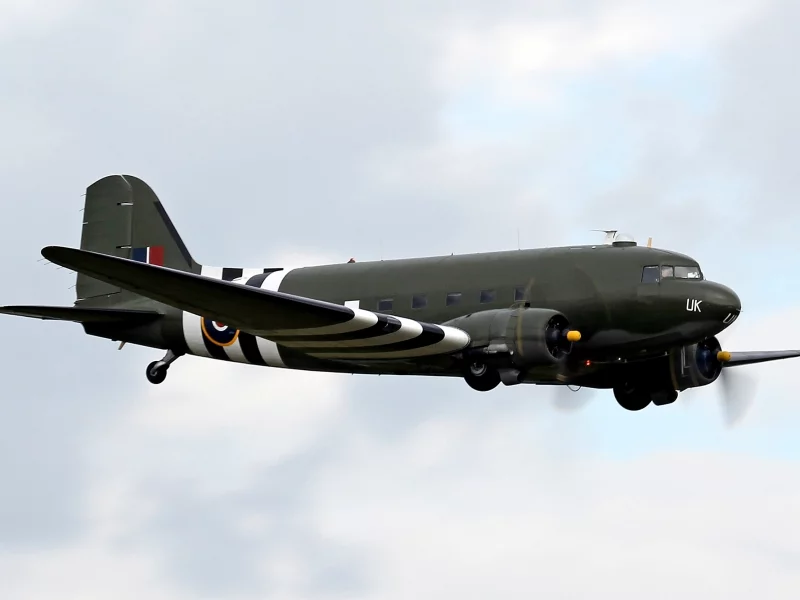 небо, американский, полёт, дуглас c-47 _дакота_