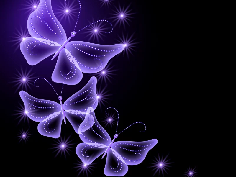 neon, glow, бабочки, butterflies, abstract, purple, sparkle, неоновые