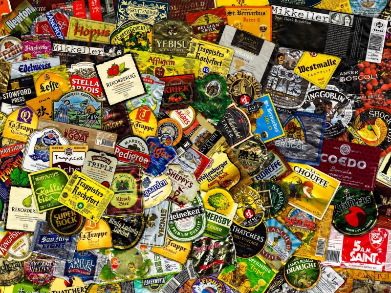 background, texture, beer labels
