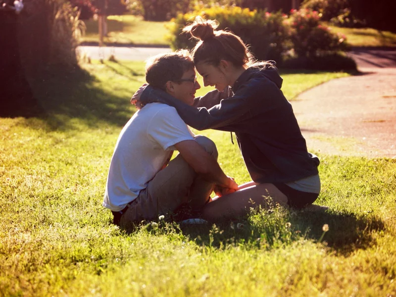 lovers, in love, boy and girl, grass
