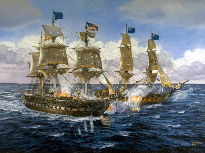 флот, бой, lady luck was an american, арт, морской, корабли, painting
