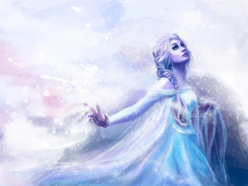 арт, walt disney, макияж, snow queen elsa, frozen, девушка, взгляд