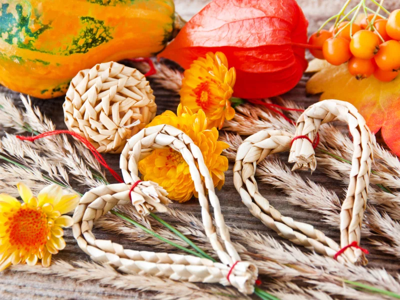 украшения, сердца, овощи, осень, солома, сердечки