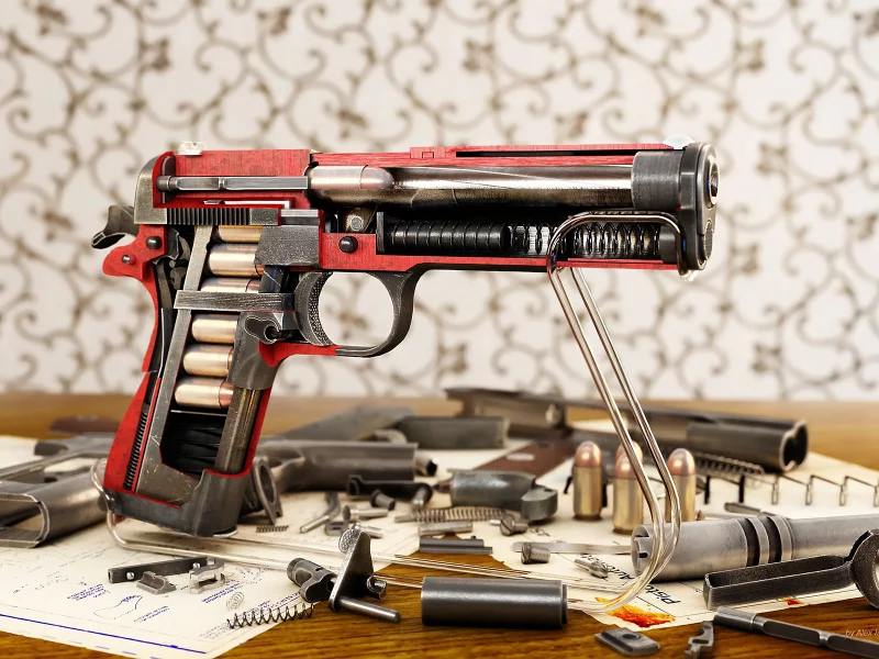 colt cutaway, alexander iartsev, патроны, детали, кольт в разрезе, m1911