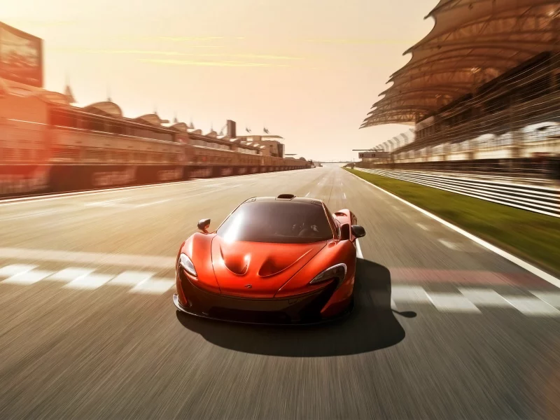 оранжевый, дорога, спорткар, p1, машина, авто, mclaren, трек