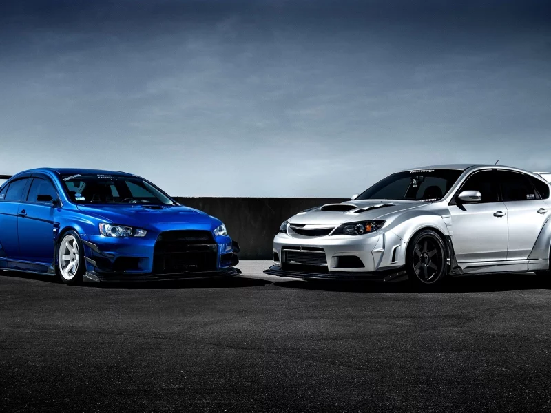 x, impreza, 10, race car, sti, silvery, front, subaru, lancer, evolution, mitsubishi, blue