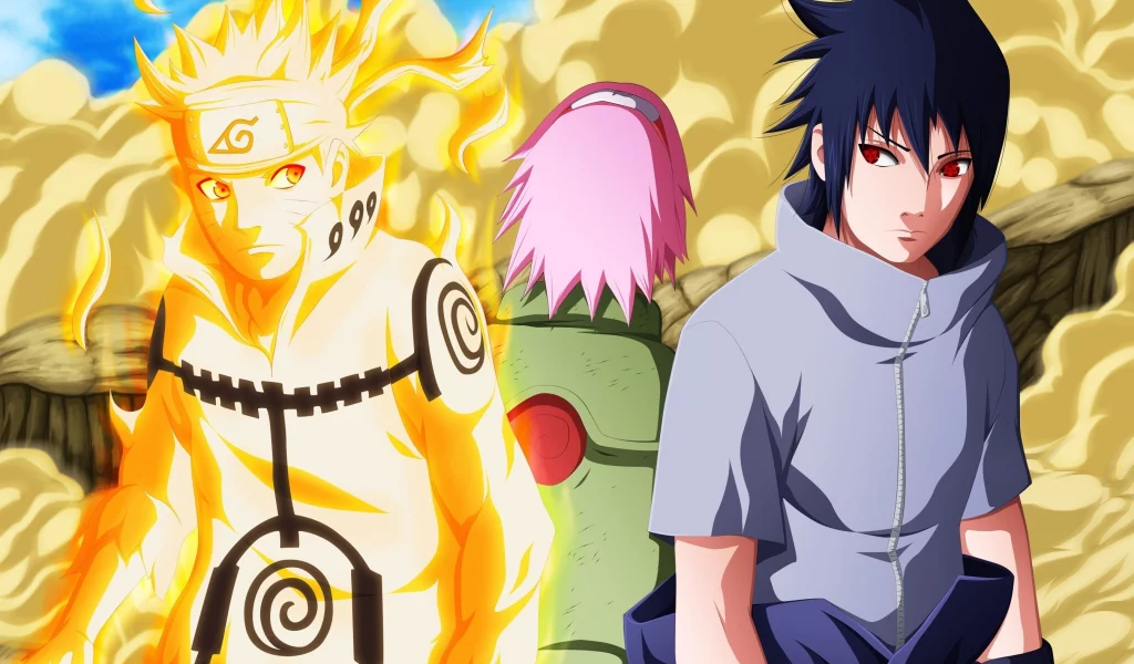 naruto shippuden, 4th ninja war, uzumaki naruto, haruno sakura, kyuubi mode, uchiha sasuke