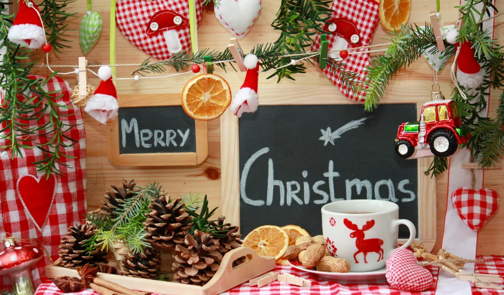 чашка, игрушки, праздник, рождество, елочные, christmas