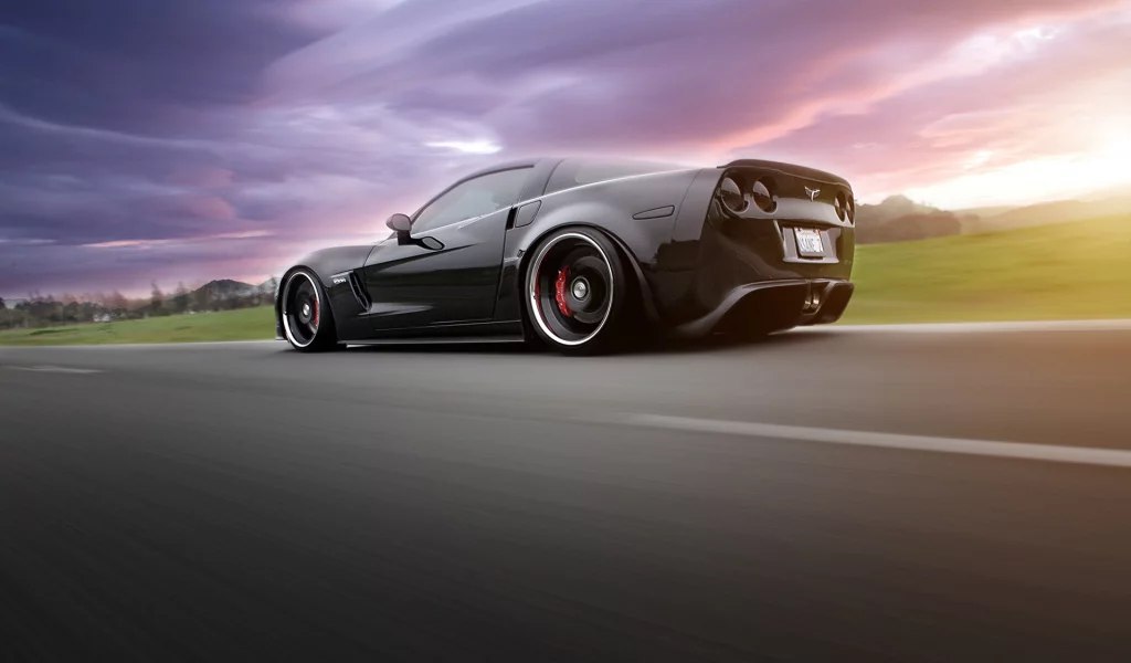 supercar, chevrolet corvette, в движении, корвет