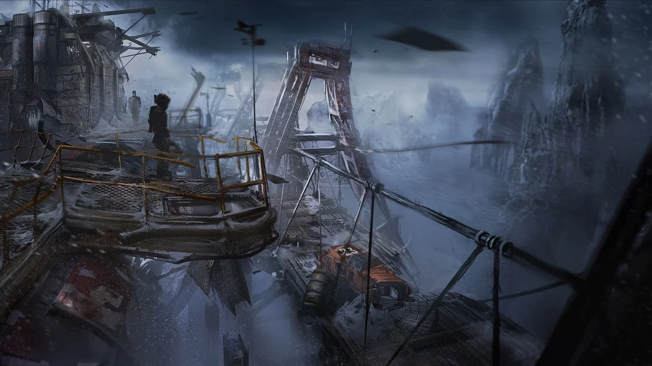 снег, dead space 3, visceral games, арт, мёртвый космос, electronic arts