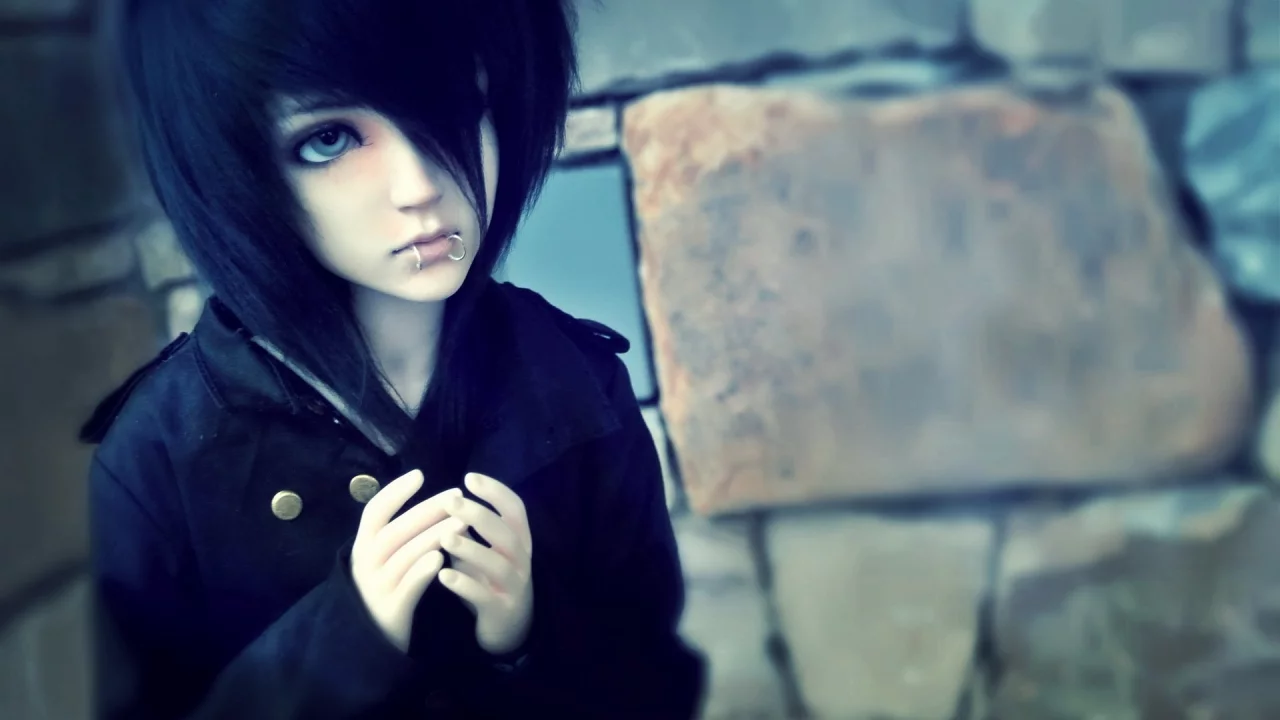 девушка, пирсинг, брюнетка, кукла, doll, bjd