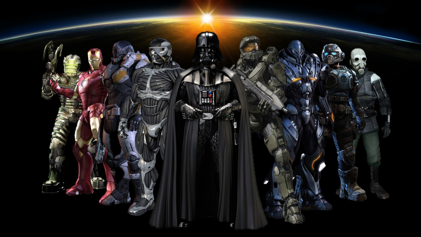 mass effect, star wars, iron man, crysis, game, darth vader, wallpaper, lord, hunter, dead space