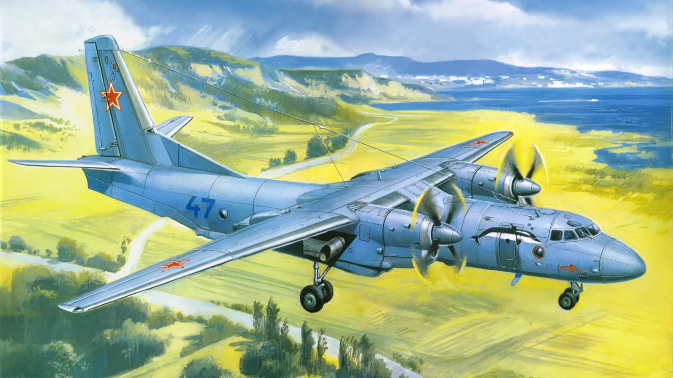самолёт, военно-транспортный, авиация, ан-26, советский