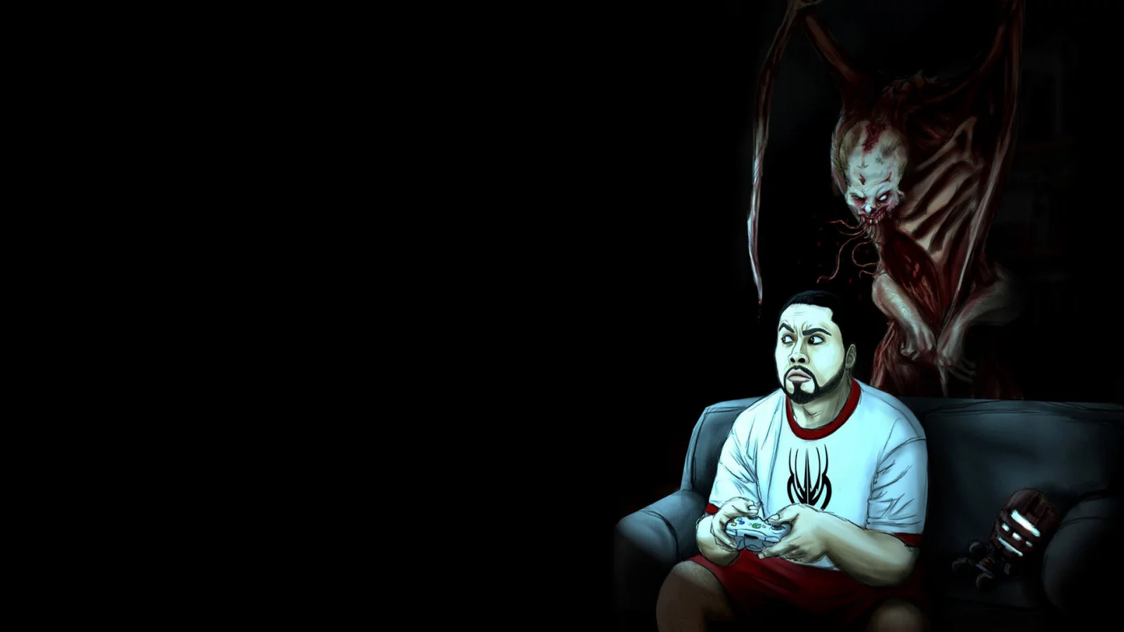 игрок, мертвый космос, джойстик, прикол, темнота, dead space