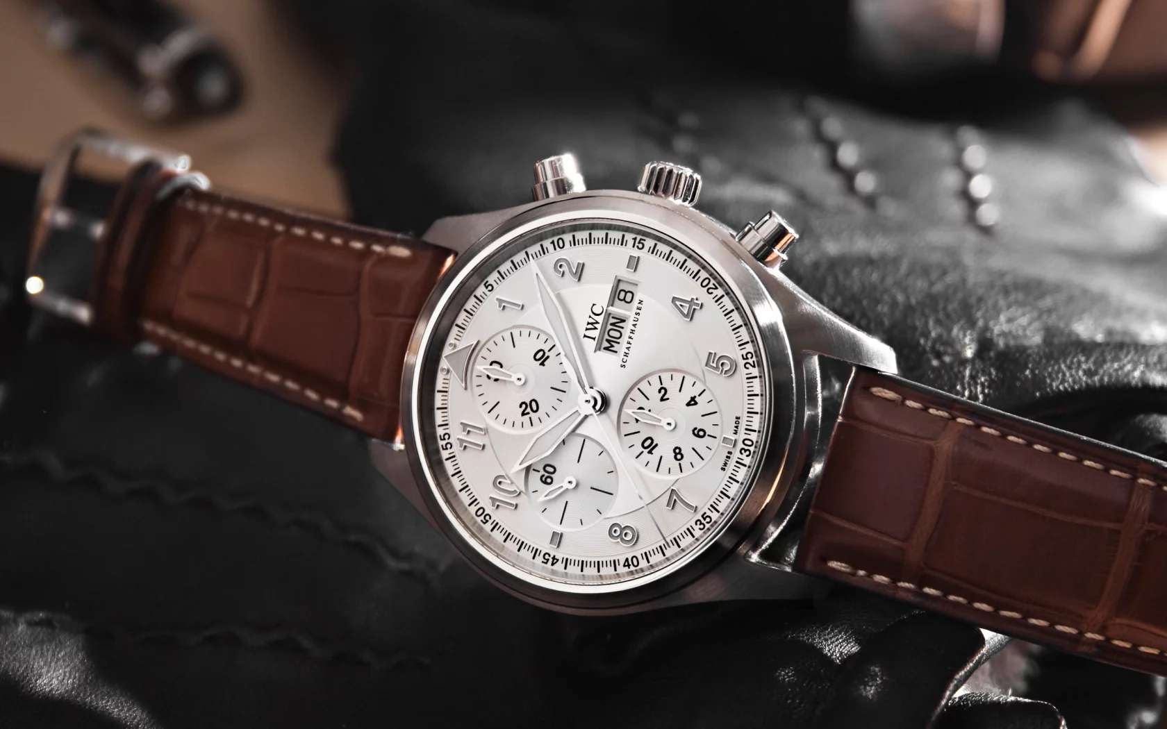 watch, iwc, brown
