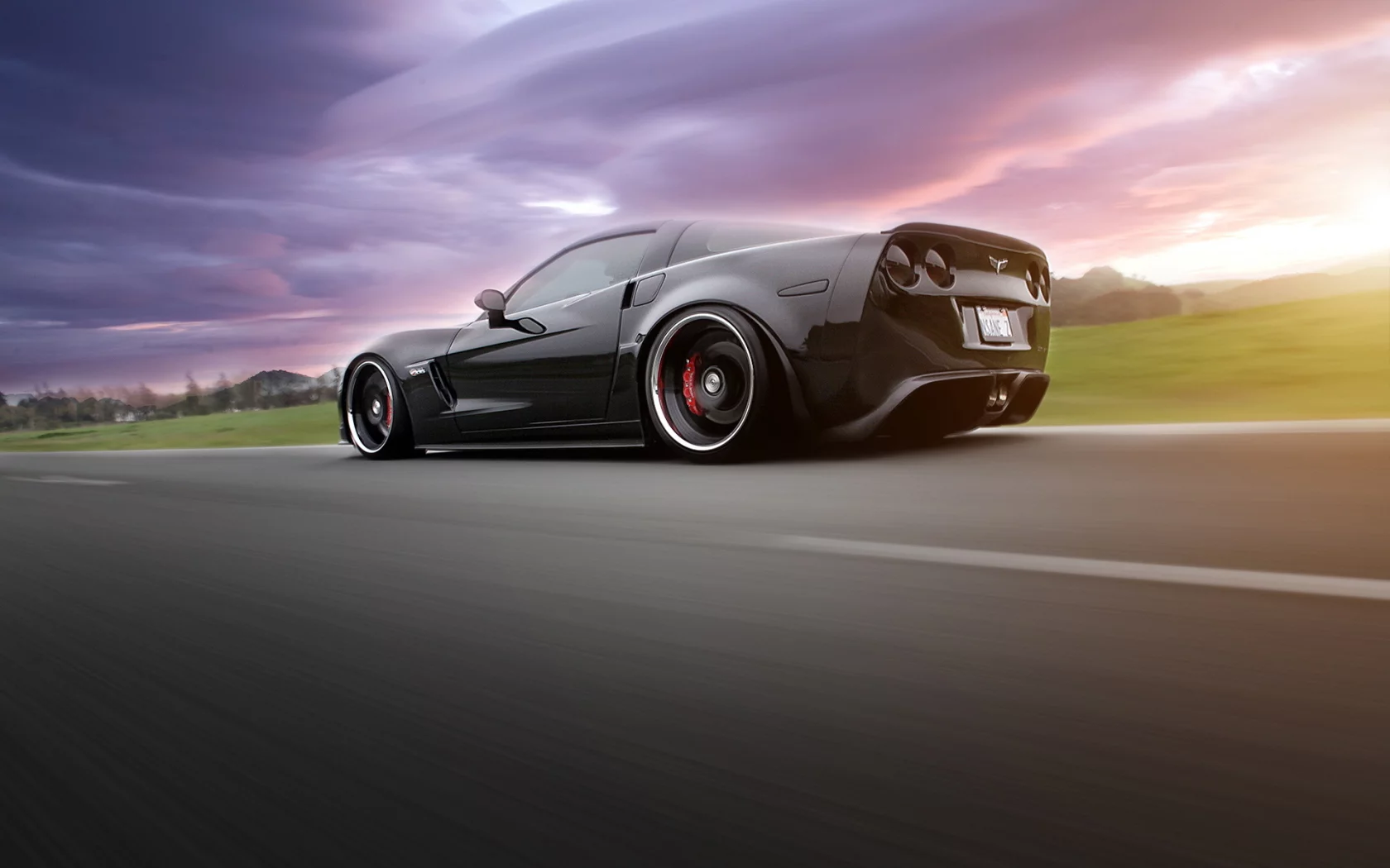 supercar, chevrolet corvette, в движении, корвет