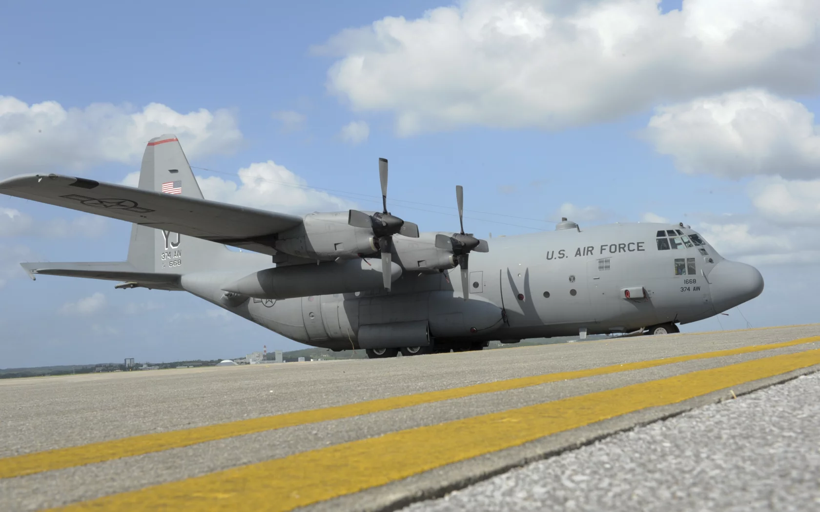 военно-транспортный, lockheed, kadena afb, hercules, us air force, c-130