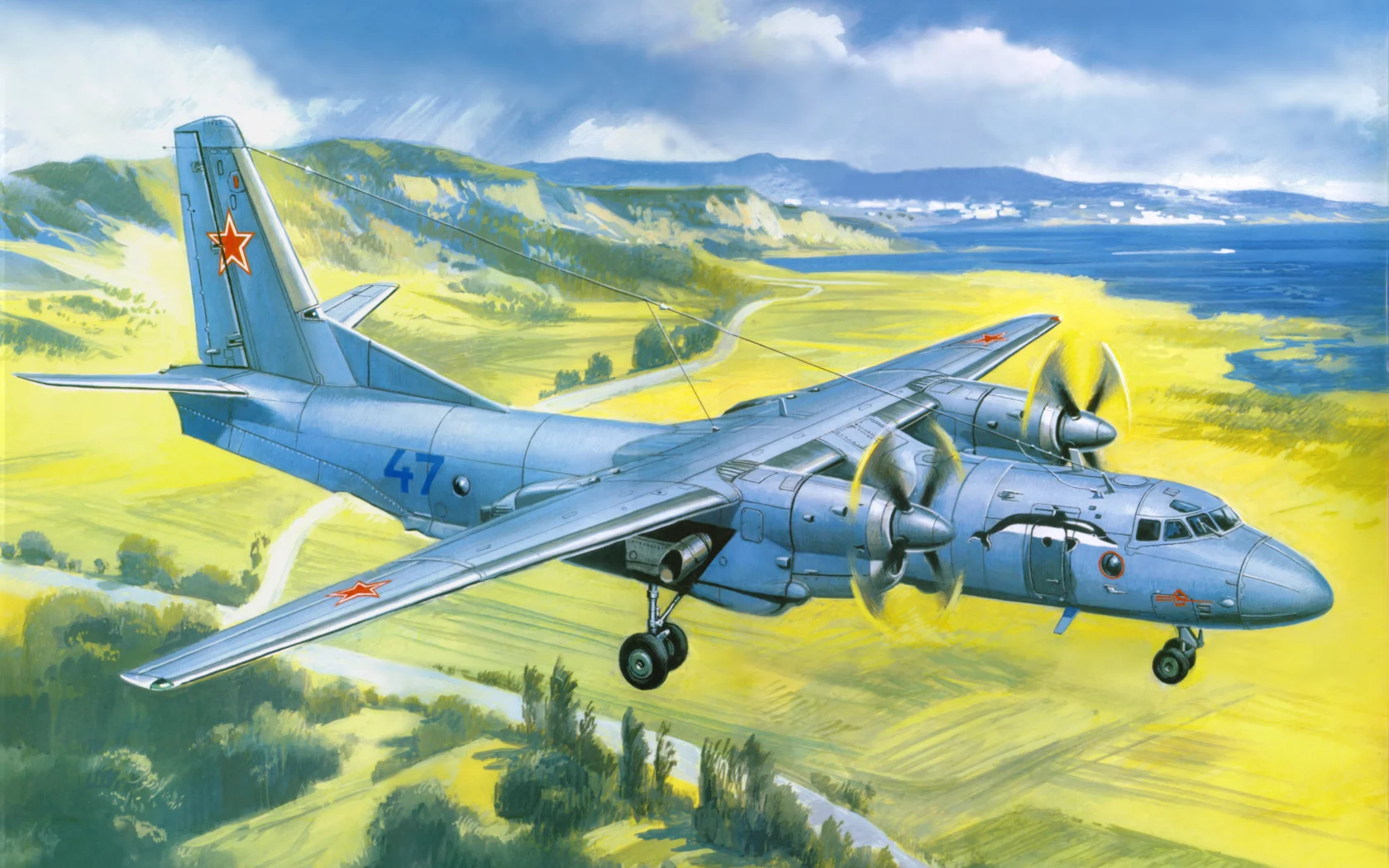 самолёт, военно-транспортный, авиация, ан-26, советский