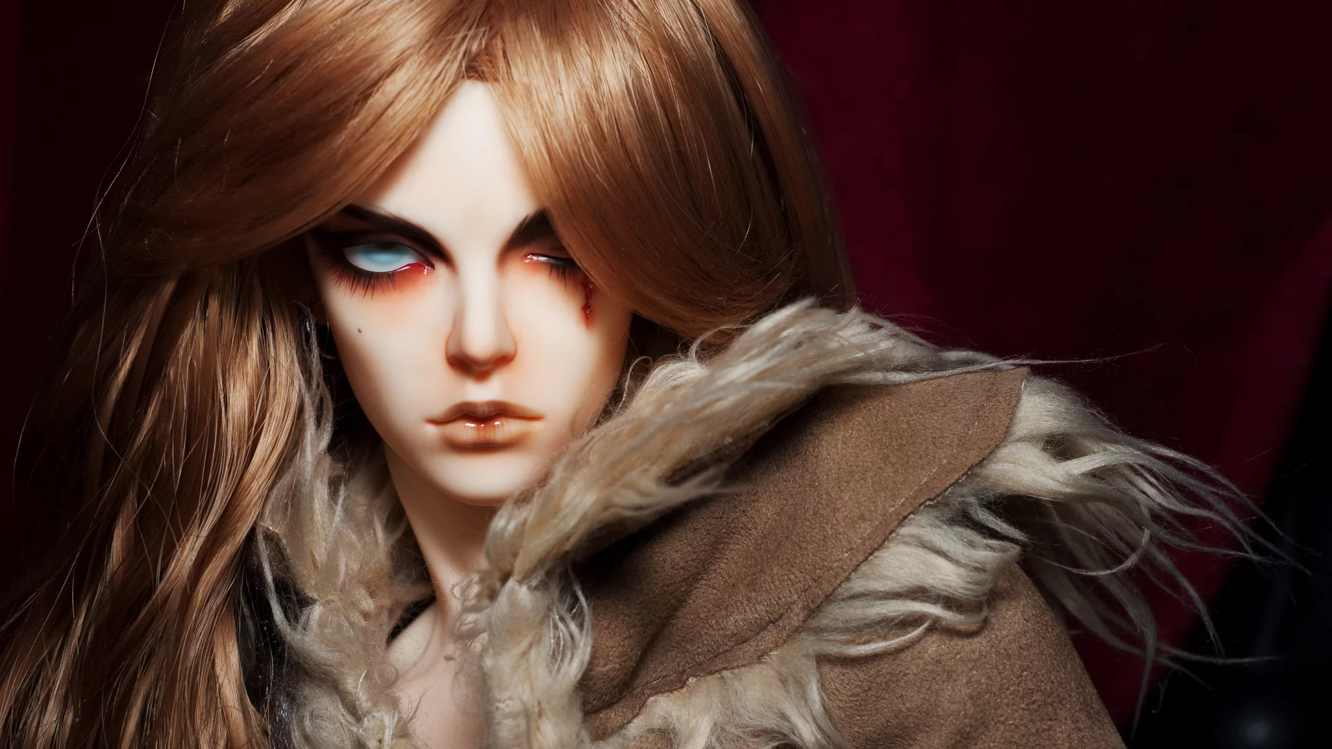 длинные волосы, bjd, шрам, парень, кукла