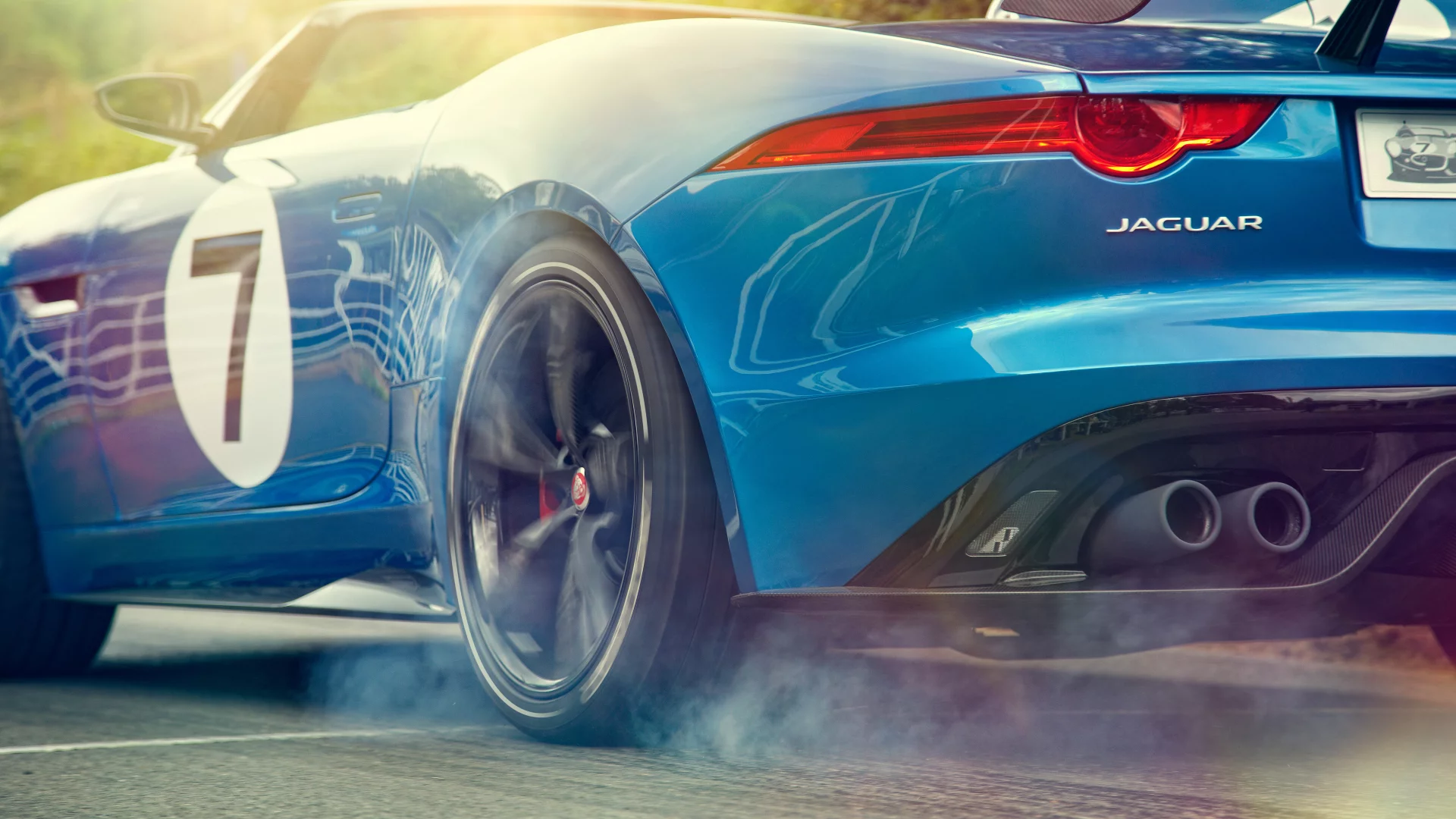 колеса, project 7, задок, concept, пробуксовка, jaguar, авто, дым