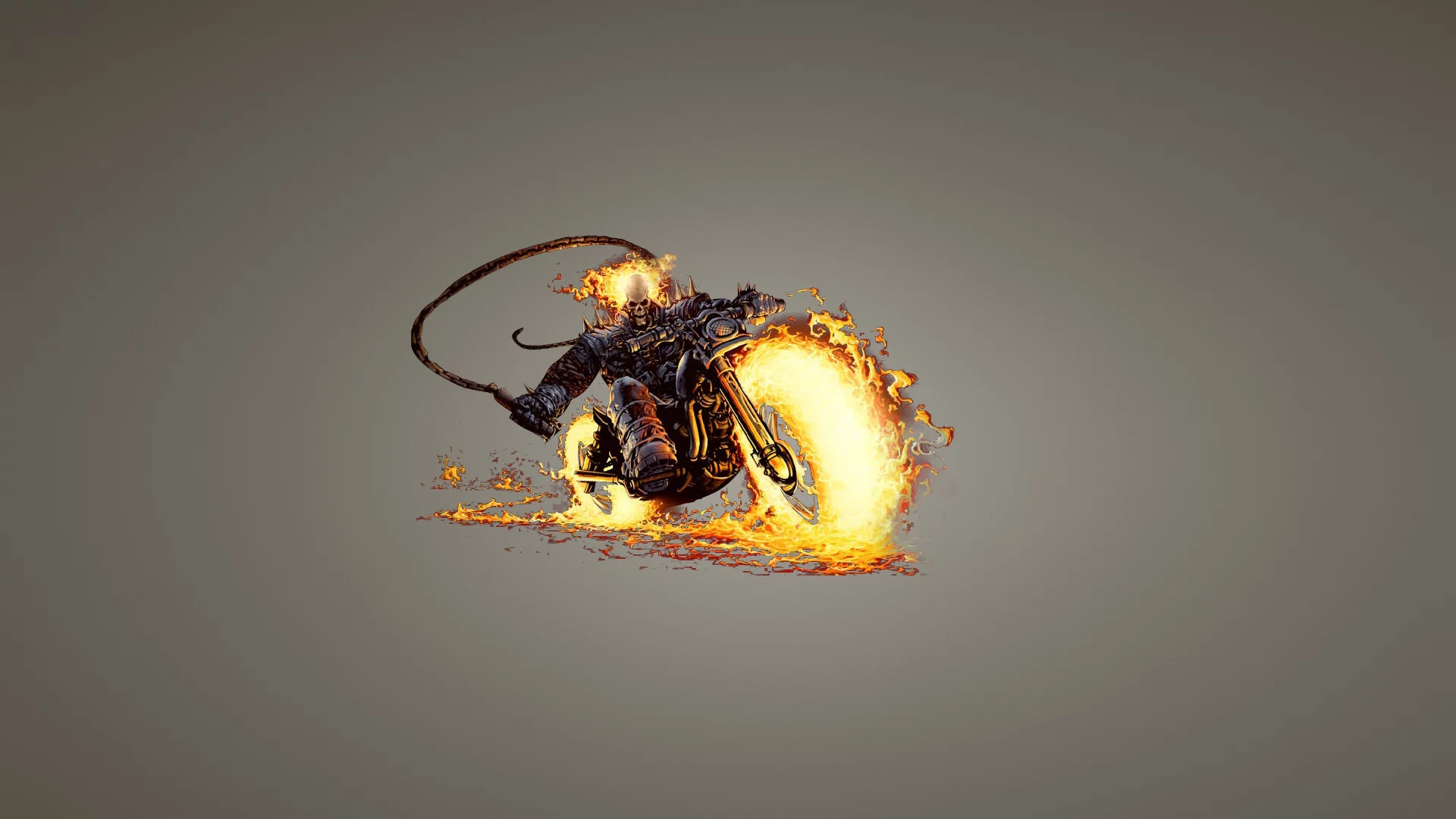 цепь, скелет, призрачный гонщик, череп, ghost rider, огонь